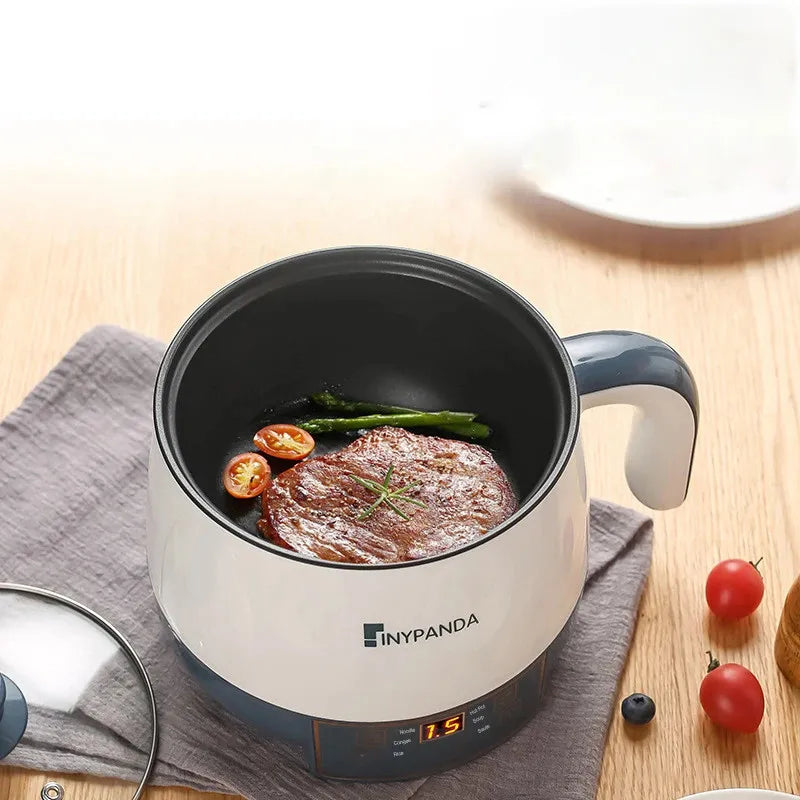 طباخات أرز كهربائية صغيرة محمولة متعددة الوظائف، تتسع لـ 1-2 شخص، وعاء طهي مسطح ذكي، قدر بخاري، وعاء رامين 220 فولت