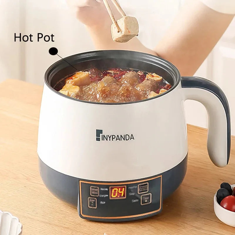 طباخات أرز كهربائية صغيرة محمولة متعددة الوظائف، تتسع لـ 1-2 شخص، وعاء طهي مسطح ذكي، قدر بخاري، وعاء رامين 220 فولت