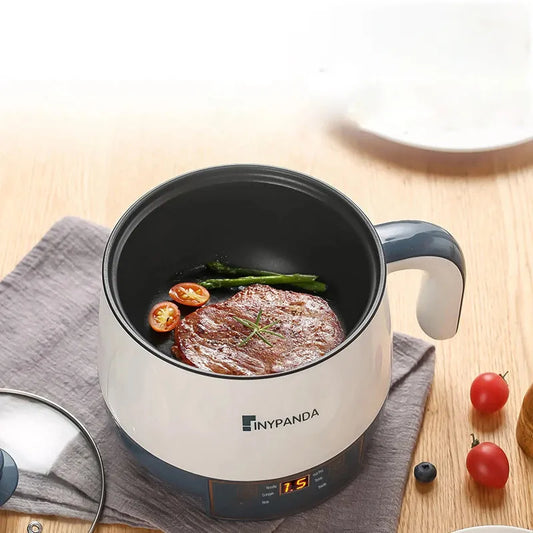 طباخات أرز كهربائية صغيرة محمولة متعددة الوظائف، تتسع لـ 1-2 شخص، وعاء طهي مسطح ذكي، قدر بخاري، وعاء رامين 220 فولت